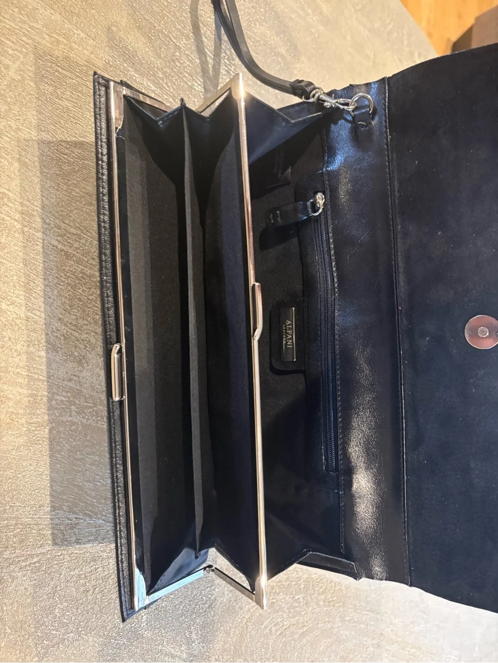 Black Leather Wristlet Clutch for Men - Sleek Travel Wallet